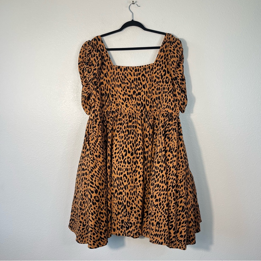 NWT Betsey Johnson x Torrid Mini Puff Sleeve Skater Dress Animal Print Size 3X - Picture 6 of 10